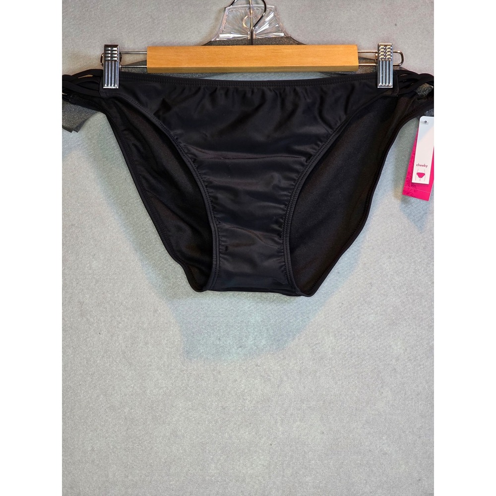 Xhilaration Black Strappy Cheeky Bikini Bottoms XL 238051524 New With